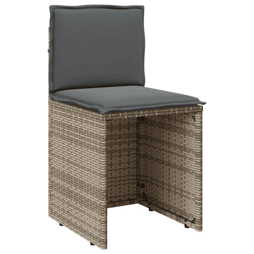 3 pcs conjunto bistrô - cadeiras de jardim - Cadeiras de exterior com almofadões vime PE bege
