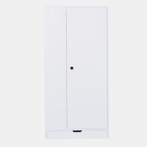 Armário roupeiro 70x40x170 cm - 1 porta, prateleiras e gavetas - Branco