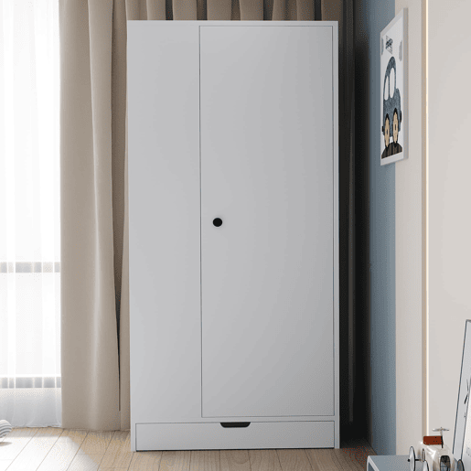 Armário roupeiro 70x40x170 cm - 1 porta, prateleiras e gavetas - Branco Armário roupeiro 70x40x170 cm - 1 porta, prateleiras e gavetas - Branco