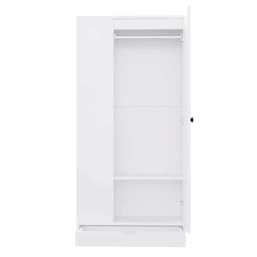 Armário roupeiro 70x40x170 cm - 1 porta, prateleiras e gavetas - Branco Armário roupeiro 70x40x170 cm - 1 porta, prateleiras e gavetas - Branco