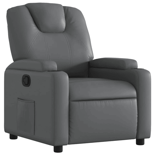 Poltrona reclinável - Poltrona relax couro artificial cinzento Poltrona reclinável - Poltrona relax couro artificial cinzento