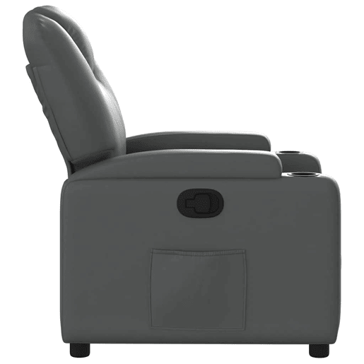 Poltrona reclinável - Poltrona relax couro artificial cinzento Poltrona reclinável - Poltrona relax couro artificial cinzento