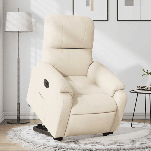 Poltrona reclinável - Poltrona relax elétrica tecido microfibra bege Poltrona reclinável - Poltrona relax elétrica tecido microfibra bege
