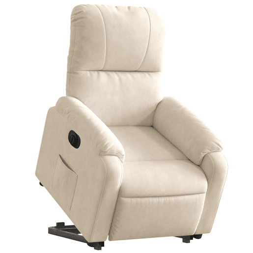Poltrona reclinável - Poltrona relax elétrica tecido microfibra bege Poltrona reclinável - Poltrona relax elétrica tecido microfibra bege