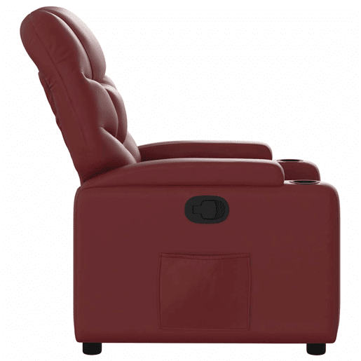 Poltrona reclinável - Poltrona relax couro artificial vermelho tinto
