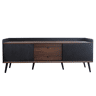 Móvel de TV 160 cm - Com 2 gavetas, 2 portas de correr, design elegante - Preto