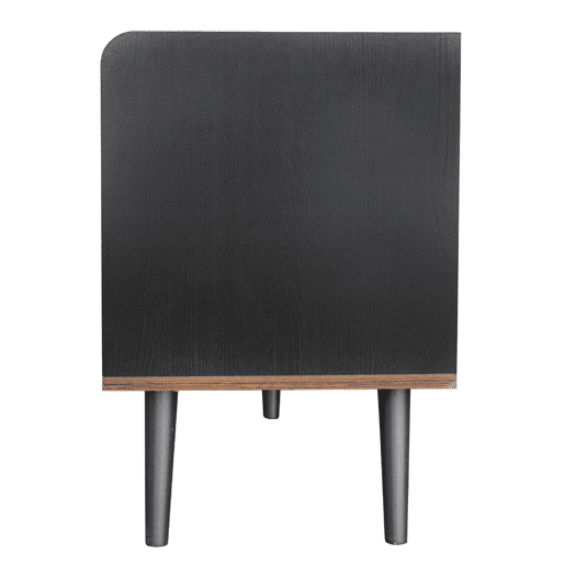 Móvel de TV 160 cm - Com 2 gavetas, 2 portas de correr, design elegante - Preto