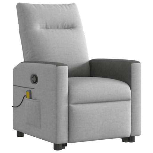 Poltrona elevatória de massagens - Poltrona relax tecido cinzento-nublado