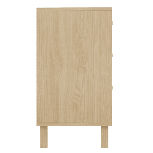 Aparador e cómoda em madeira natural com 6 gavetas - Estilo rattan - Natural
