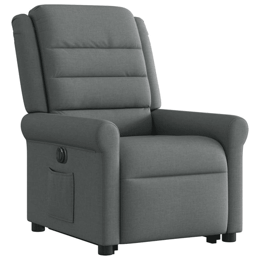 Poltrona reclinável - Poltrona relax elétrica tecido cinzento-escuro