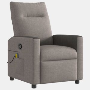 Poltrona de massagens reclinável - Poltrona relax tecido cinzento-acastanhado