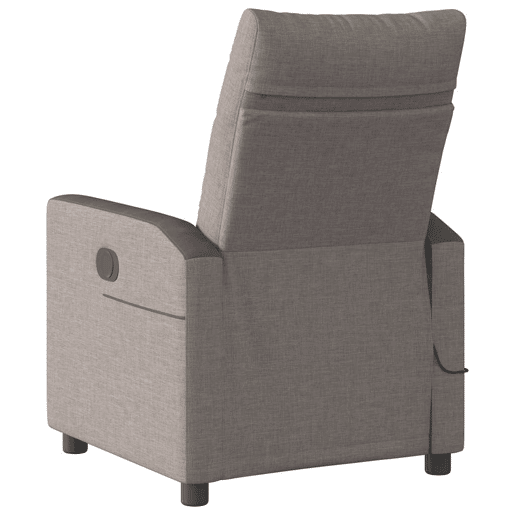 Poltrona de massagens reclinável - Poltrona relax tecido cinzento-acastanhado