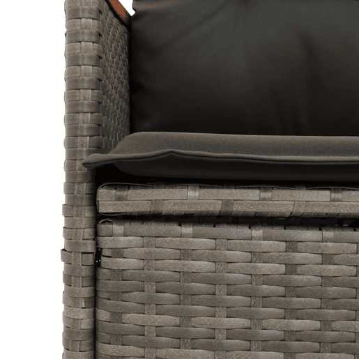 3 pcs conjunto bistrô - cadeiras de jardim - Cadeiras de exterior com almofadões vime PE cinza 3 pcs conjunto bistrô - cadeiras de jardim - Cadeiras de exterior com almofadões vime PE cinza