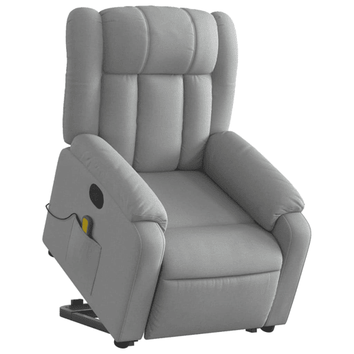 Poltrona reclinável massagens - Poltrona relax tecido cinzento-claro