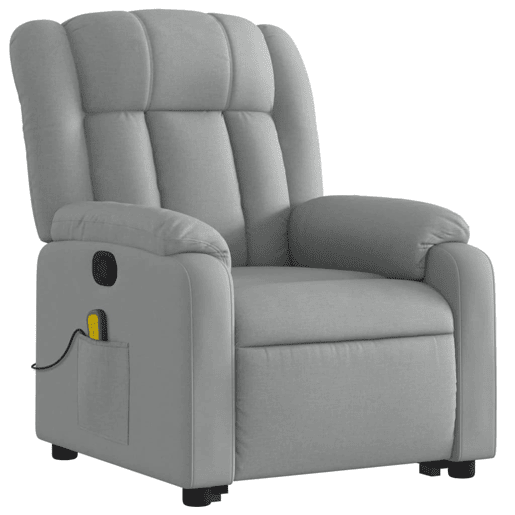 Poltrona reclinável massagens - Poltrona relax tecido cinzento-claro