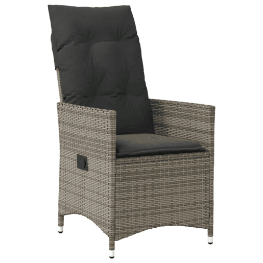 3 pcs conjunto bistrô - cadeiras de jardim - Cadeiras de exterior com almofadões vime PE cinza 3 pcs conjunto bistrô - cadeiras de jardim - Cadeiras de exterior com almofadões vime PE cinza