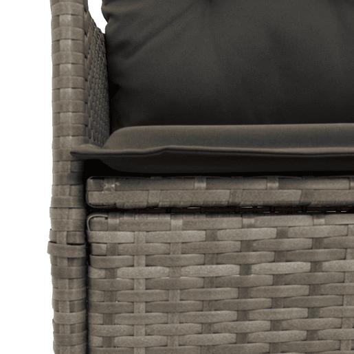 3 pcs conjunto bistrô - cadeiras de jardim - Cadeiras de exterior com almofadões vime PE cinza 3 pcs conjunto bistrô - cadeiras de jardim - Cadeiras de exterior com almofadões vime PE cinza