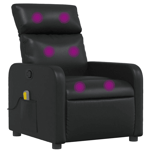 Poltrona de massagens reclinável - Poltrona relax couro artificial preto