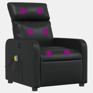 Poltrona de massagens reclinável - Poltrona relax couro artificial preto