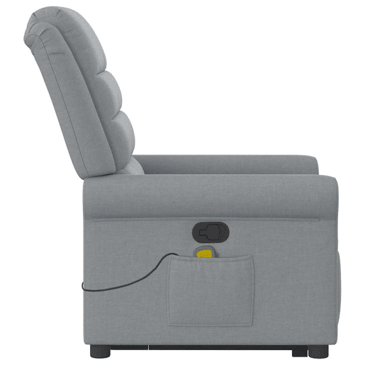 Poltrona reclinável massagens - Poltrona relax tecido cinzento-claro