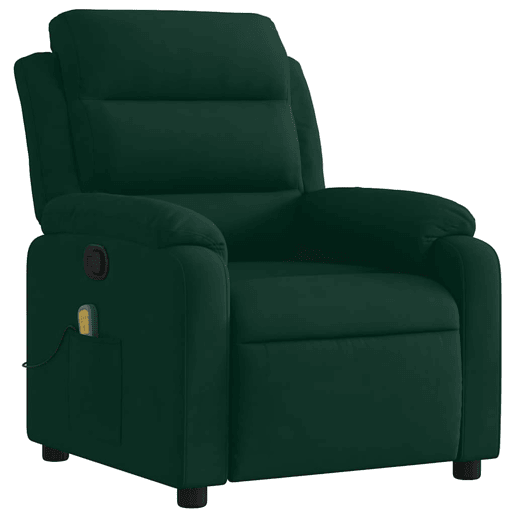 Poltrona de massagens reclinável - Poltrona relax veludo verde-escuro