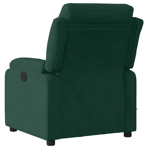 Poltrona de massagens reclinável - Poltrona relax veludo verde-escuro