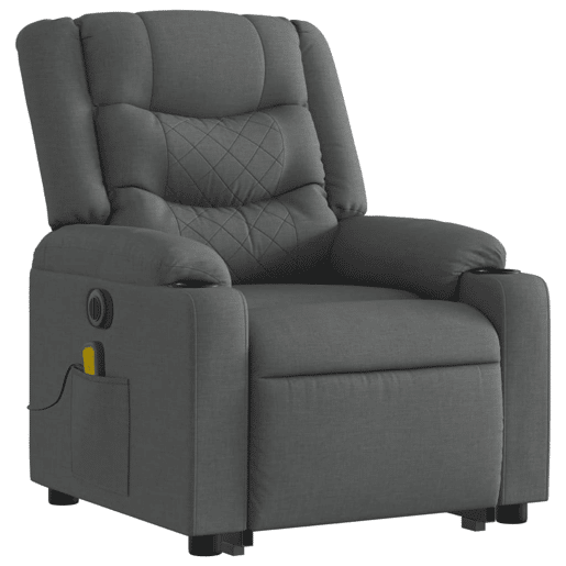 Poltrona elétrica elevatória massagens - Poltrona relax tecido cinzento-escuro