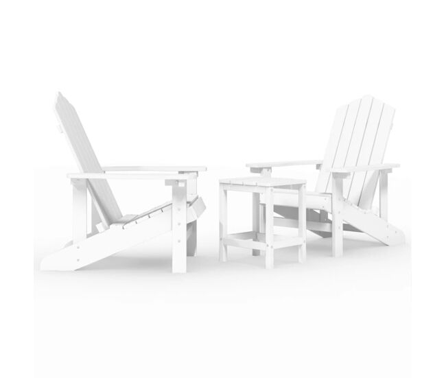 Sillas de jardín adirondack - sillas de exterior con mesa hdpe blanco