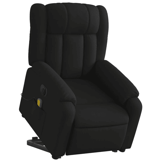 Poltrona elétrica elevatória massagens - Poltrona relax tecido preto