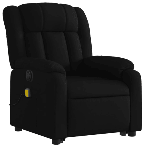 Poltrona elétrica elevatória massagens - Poltrona relax tecido preto