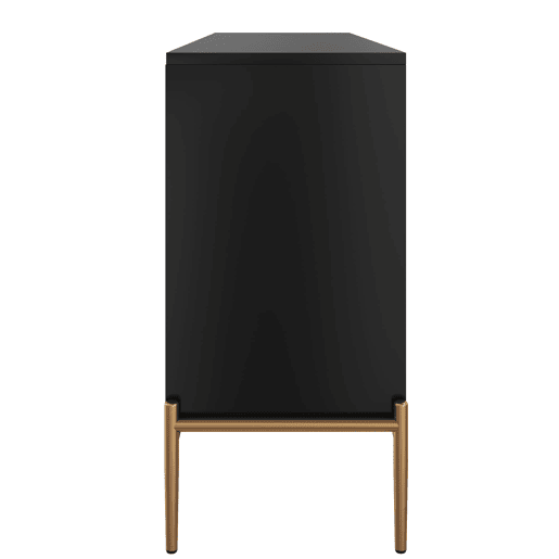 Aparador moderno 162x40x80 cm - Móvel com arrumação - Preto