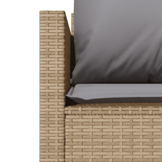 3 pcs conjunto bistrô - cadeiras de jardim - Cadeiras de exterior com almofadões vime PE bege