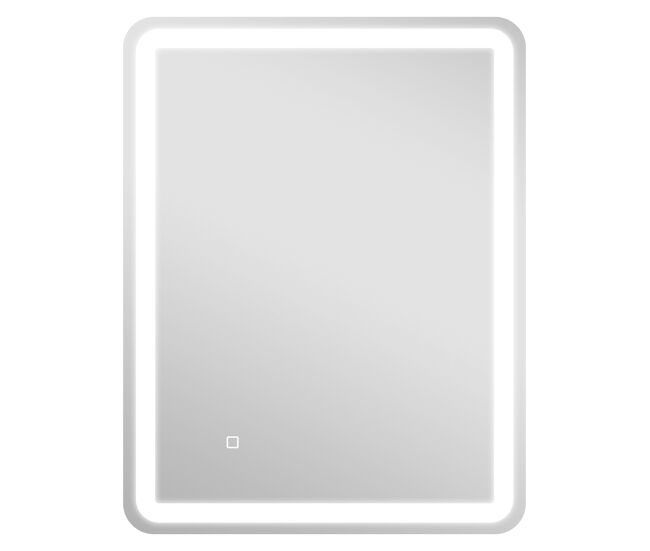 Homcom espejo de baño con luces led, 70x90 cm, espejo de pared, 3 colores de luz, brillo regulable, función antivaho, función de memoria, interruptor táctil, ip44, horizontal/vertical