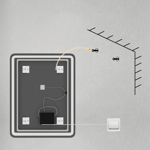 HOMCOM Espelho Casa de banho com Luzes LED 70x90 cm Espelho de Parede Antiembaciamento com 3 Temperaturas de Cor Ajustável e Função de Memória Horizontal e Vertical Prata