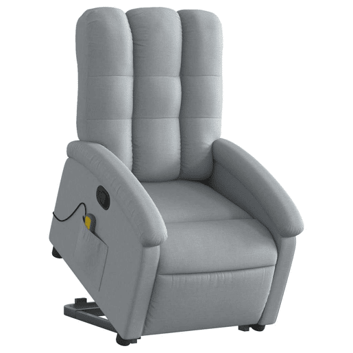 Poltrona reclinável massagens - Poltrona relax tecido cinzento-claro