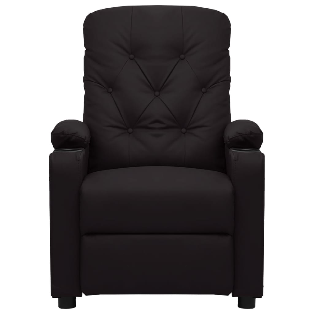 Sillón reclinable - sillón relax de cuero sintético negro