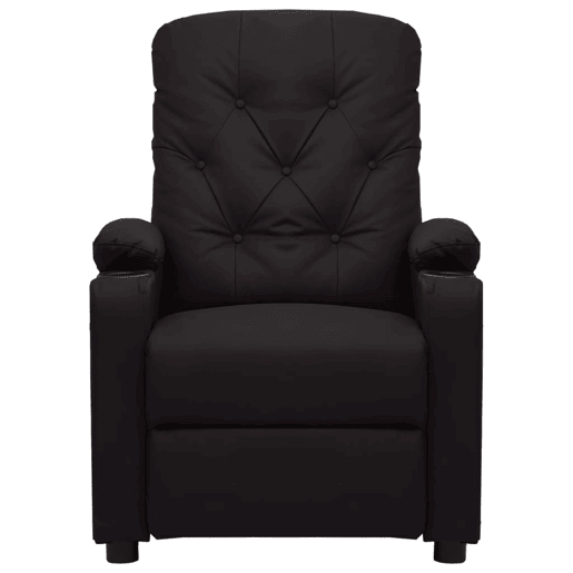 Poltrona reclinável - Poltrona relax couro artificial preto Poltrona reclinável - Poltrona relax couro artificial preto