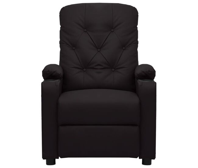 Sillón reclinable - sillón relax de cuero sintético negro