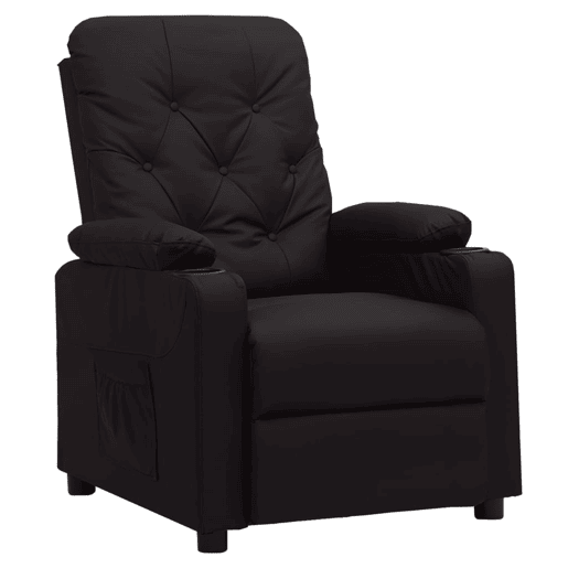 Poltrona reclinável - Poltrona relax couro artificial preto Poltrona reclinável - Poltrona relax couro artificial preto