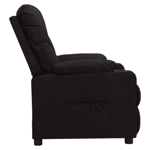 Poltrona reclinável - Poltrona relax couro artificial preto Poltrona reclinável - Poltrona relax couro artificial preto