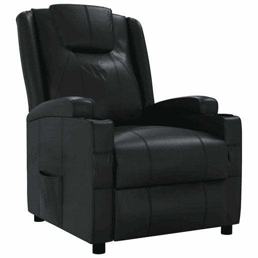Poltrona reclinável - Poltrona relax couro artificial preto