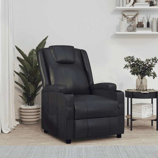 Poltrona reclinável - Poltrona relax couro artificial preto