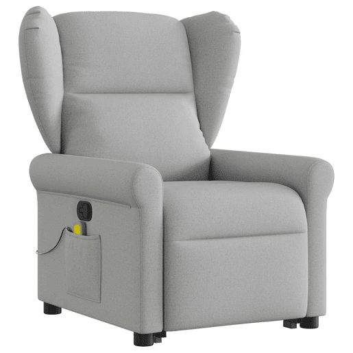 Poltrona elevatória de massagens - Poltrona relax tecido cinzento-nublado