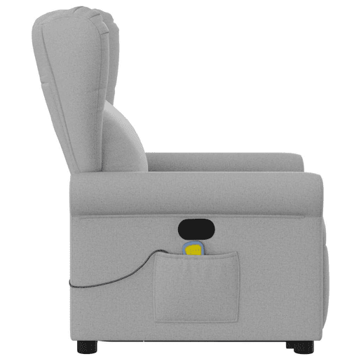 Poltrona elevatória de massagens - Poltrona relax tecido cinzento-nublado