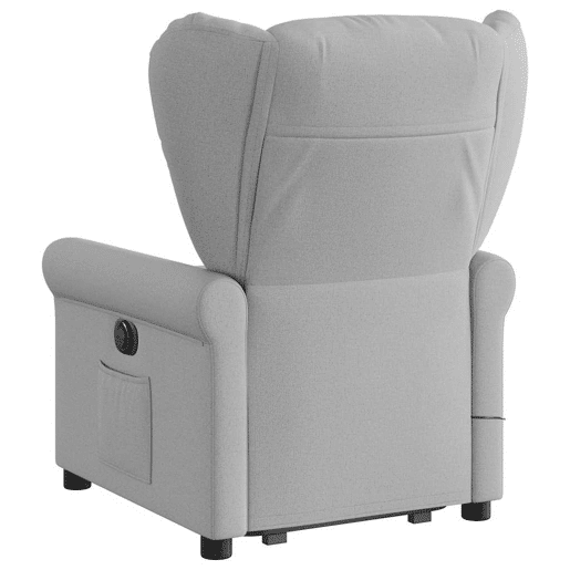 Poltrona elevatória de massagens - Poltrona relax tecido cinzento-nublado
