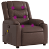 Poltrona de massagens reclinável - Poltrona relax couro artificial castanho