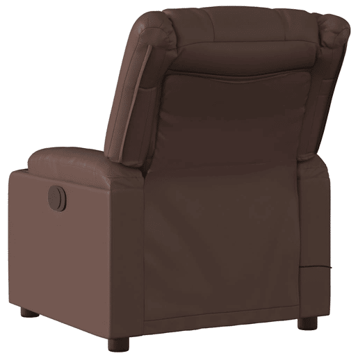 Poltrona de massagens reclinável - Poltrona relax couro artificial castanho Poltrona de massagens reclinável - Poltrona relax couro artificial castanho