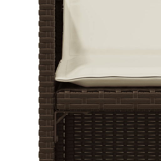 3 pcs conjunto bistrô - cadeiras de jardim - Cadeiras de exterior com almofadões vime PE castanho