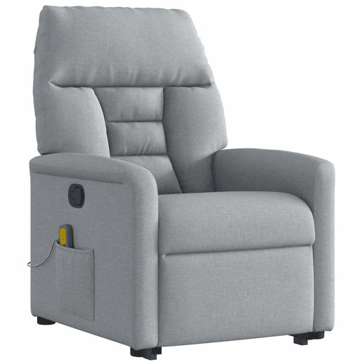 Poltrona reclinável massagens - Poltrona relax tecido cinzento-claro