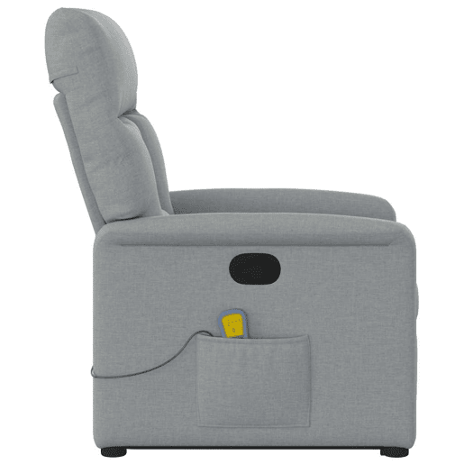 Poltrona reclinável massagens - Poltrona relax tecido cinzento-claro